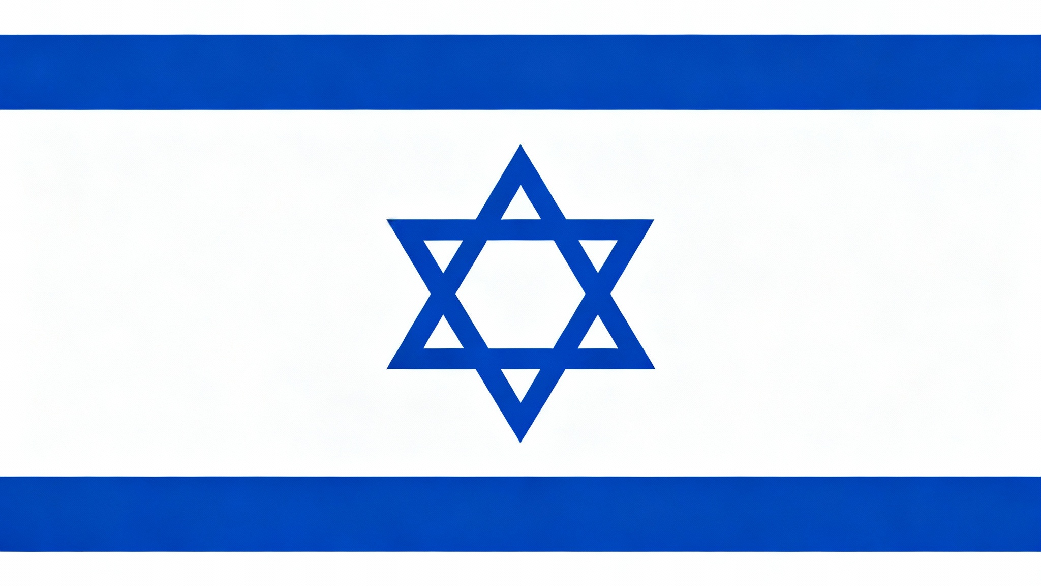 A minimalist and modern background design inspired by the Israeli flag, featuring a central blue Star of David between two horizontal blue stripes on a white field.