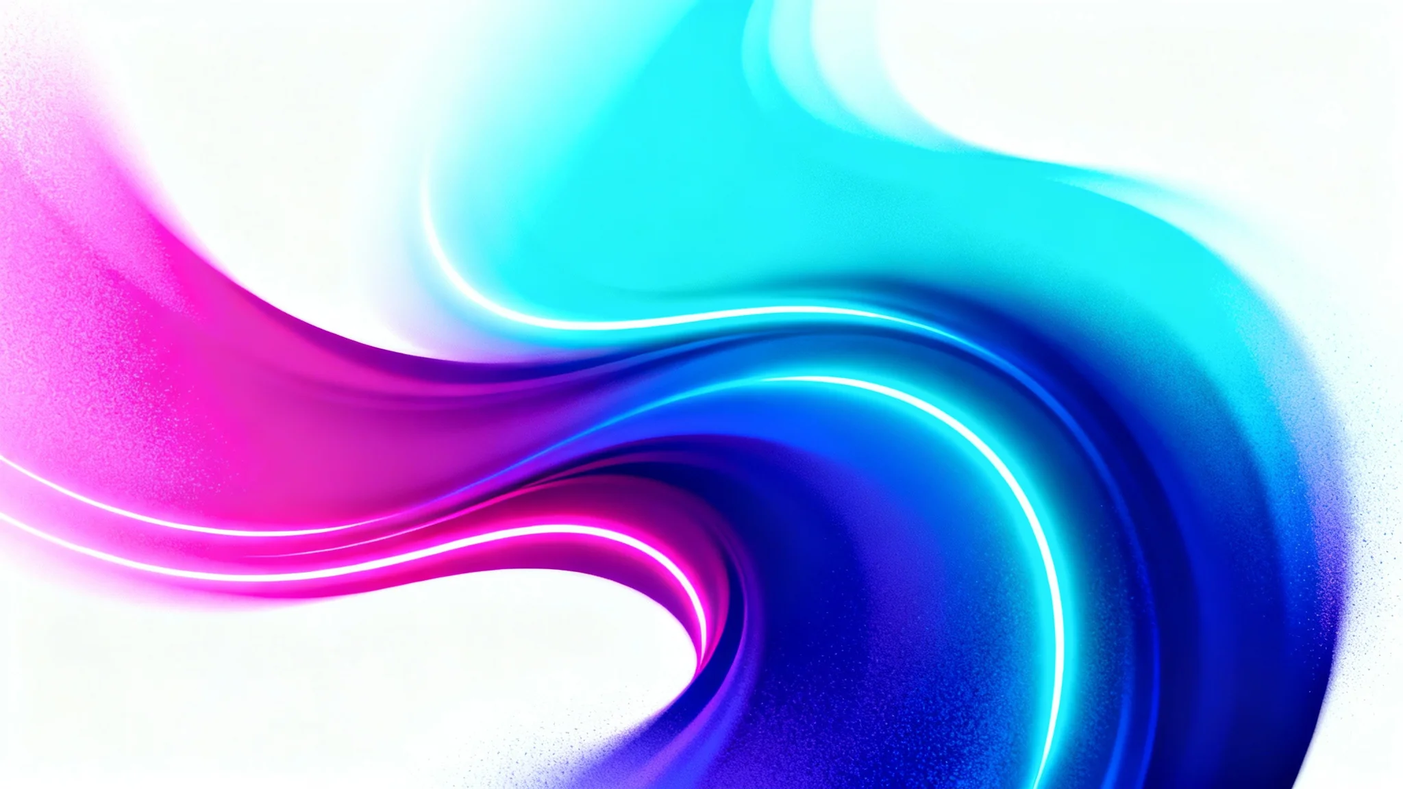 A vibrant and abstract neon gradient background, with swirling colors of magenta, cyan, and deep purple.