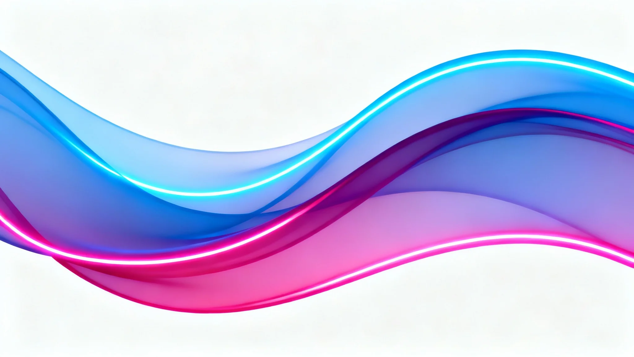 An abstract image of a vibrant neon gradient, with glowing shades of electric blue and hot magenta blending smoothly on a white background.