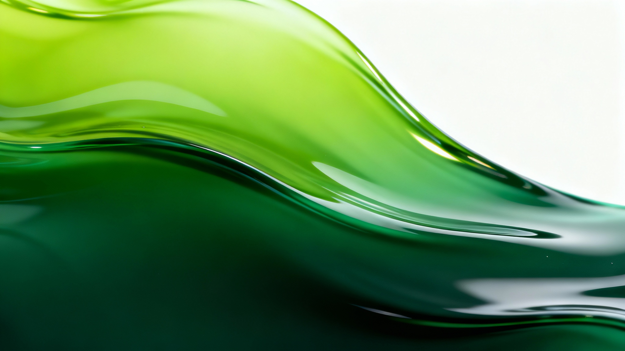 A vibrant abstract texture featuring a smooth gradient that transitions from a deep forest green to a bright lime green, isolated on a white background.