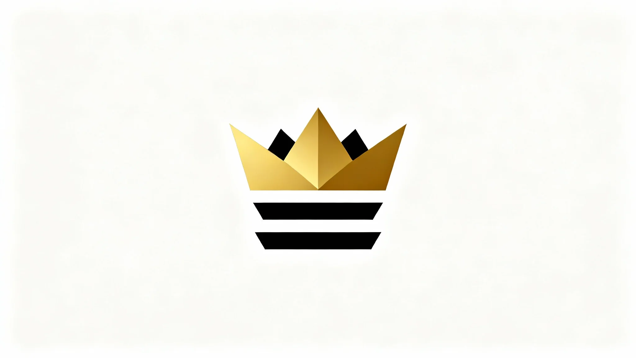 A minimalist and modern vector logo of a golden crown on a white background, representing a 'king' theme with a luxurious feel.