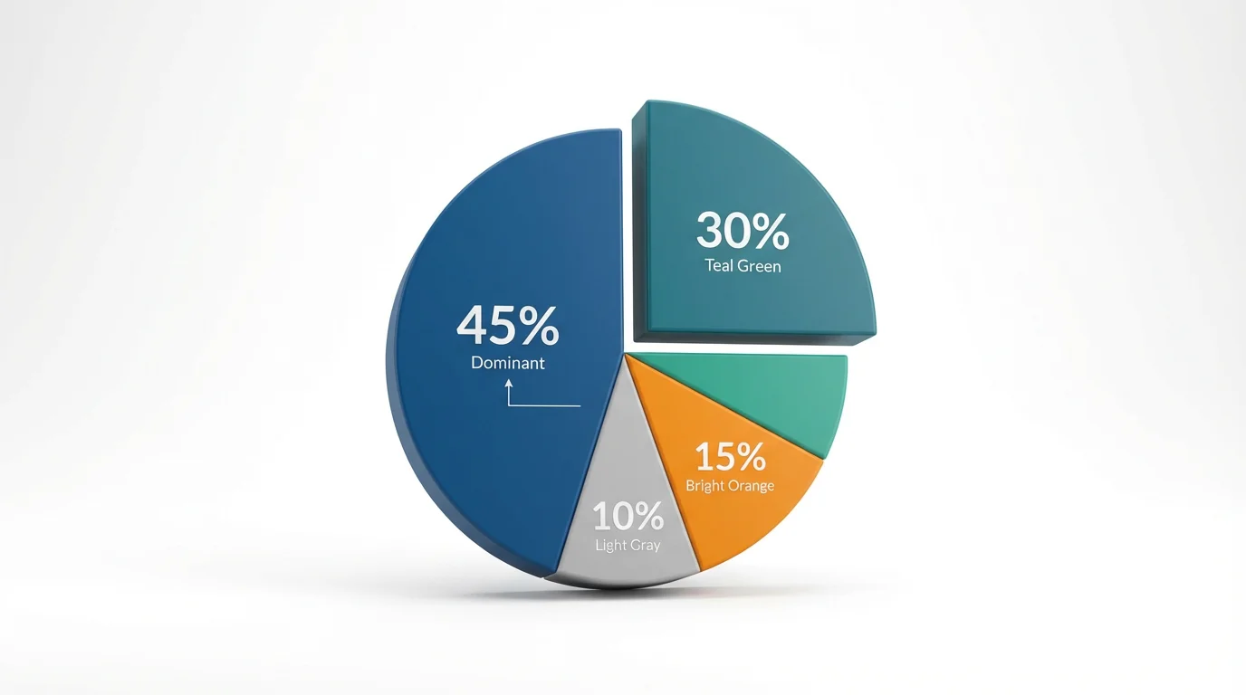 A colorful 3D pie chart with four segments against a white background, representing data visualization. The largest segment is pulled out for emphasis.