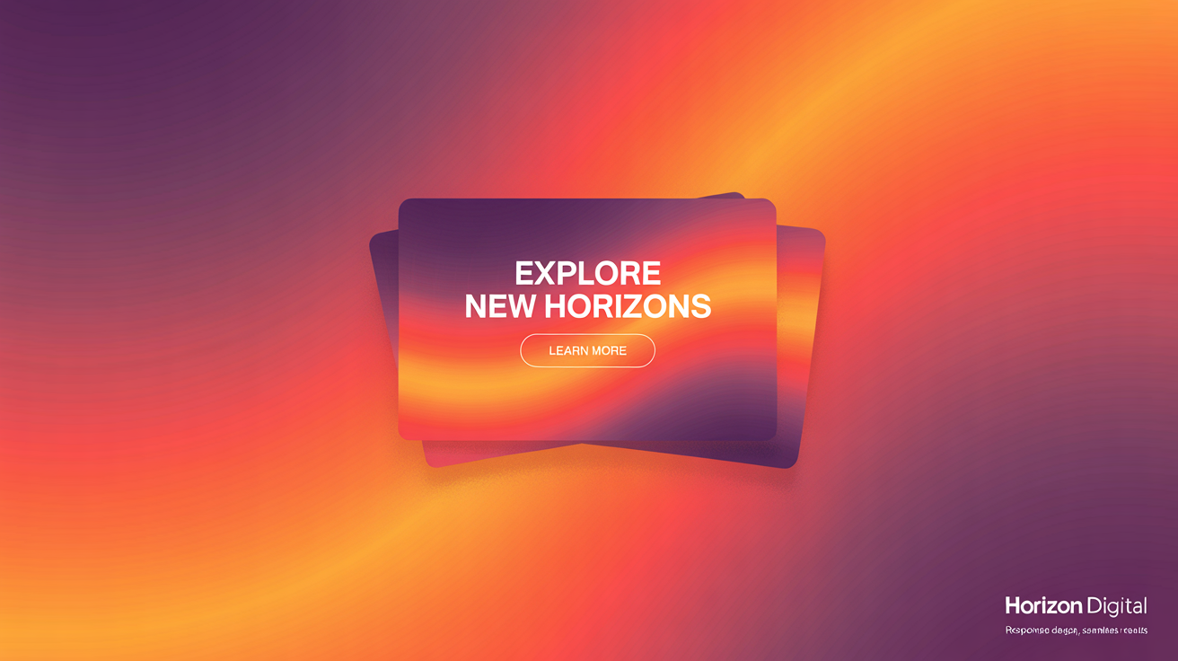 A showcase of three professionally designed digital banners with a colorful gradient, resized for different formats (leaderboard, skyscraper, square), demonstrating the final result of a banner resizing tool.