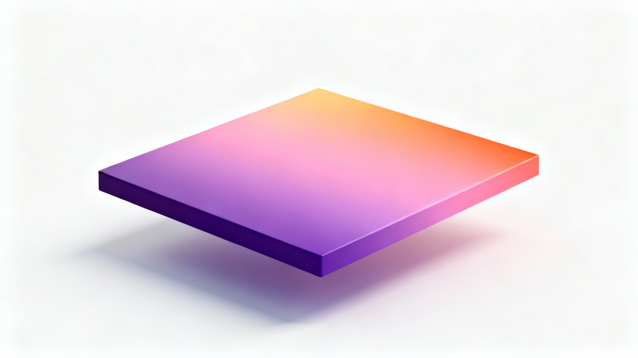 A photorealistic mockup of a smooth gradient background transitioning from purple to pink and orange, displayed on a rectangular card against a solid white background.