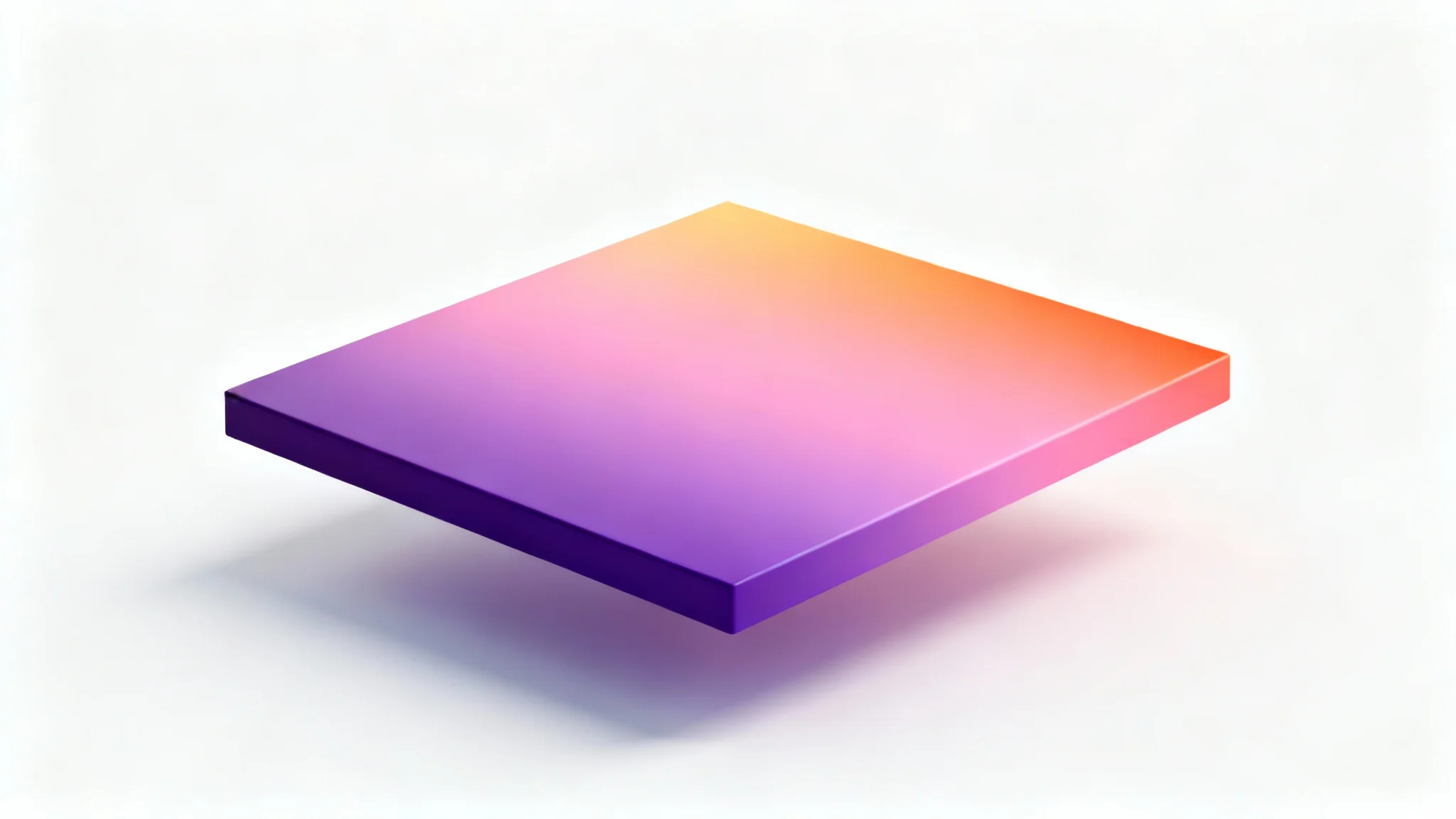 A photorealistic mockup of a smooth gradient background transitioning from purple to pink and orange, displayed on a rectangular card against a solid white background.