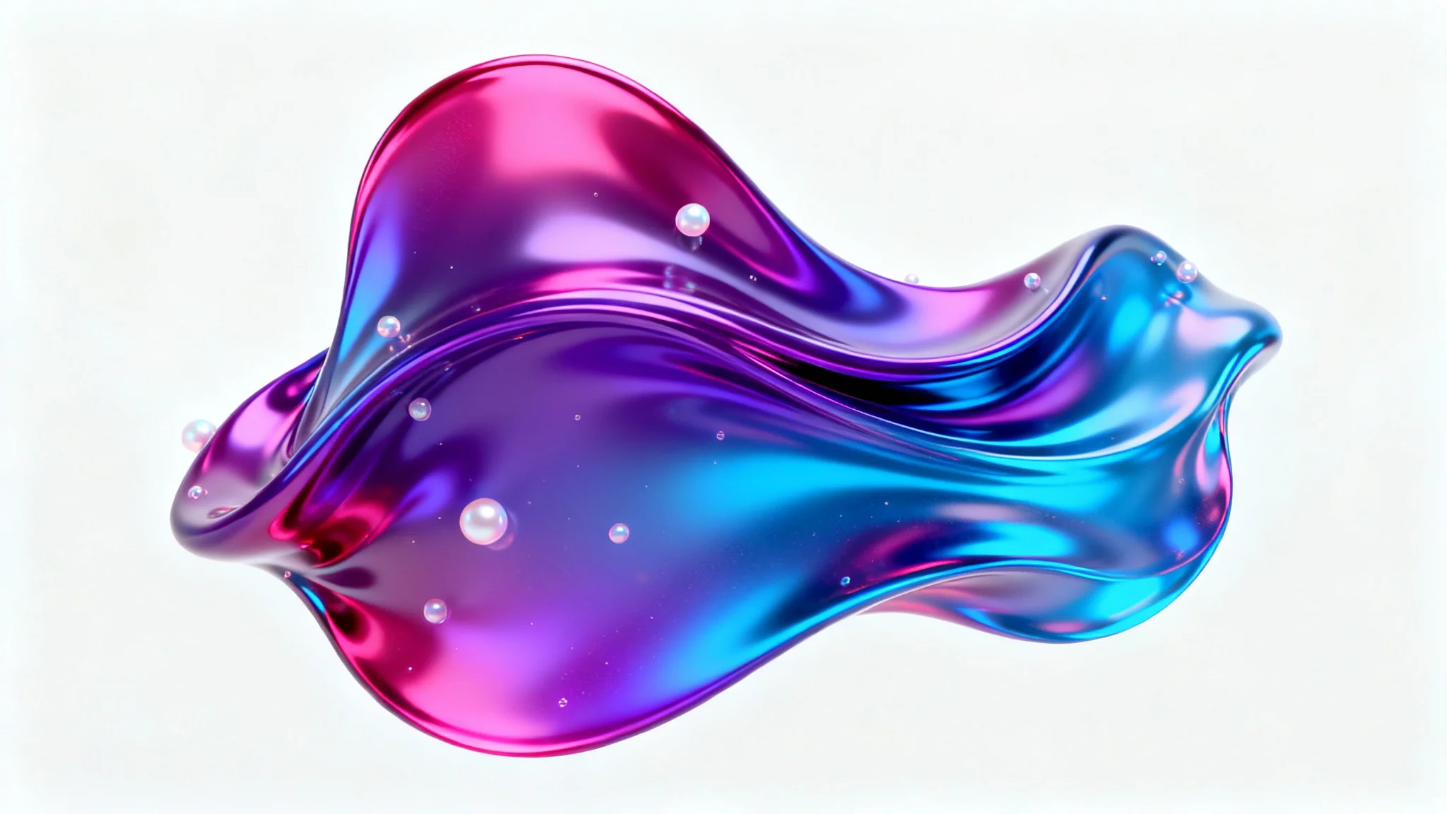 A vibrant liquid gradient background mockup, showing a swirling mixture of magenta, purple, and blue fluid with a glossy texture, isolated on a plain white background.