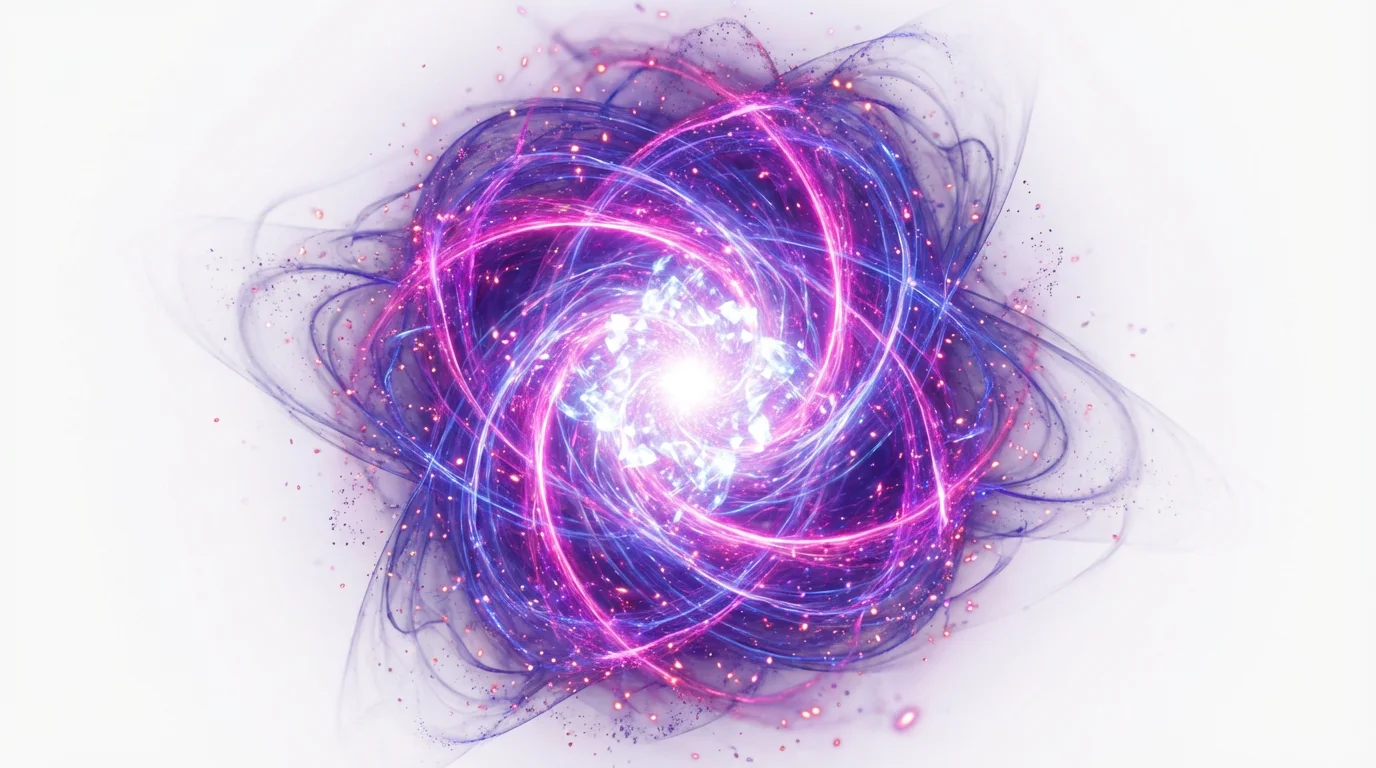 A photorealistic mockup of a magical spell effect, showing a swirling vortex of purple and blue energy with a bright light at its center, isolated on a white background.