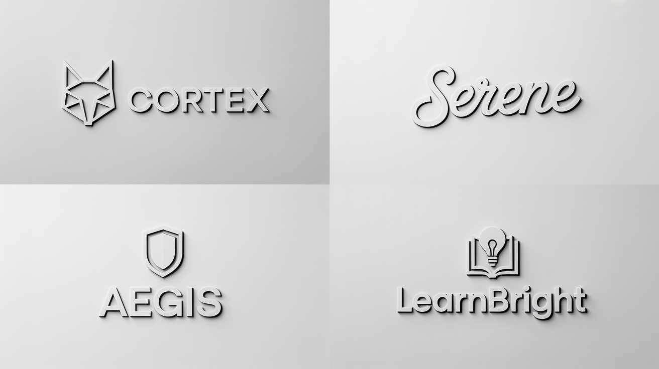 A collection of modern, professionally designed logos for various fictional brands, showcasing different styles and concepts for business and startup branding, all displayed on a clean white background.