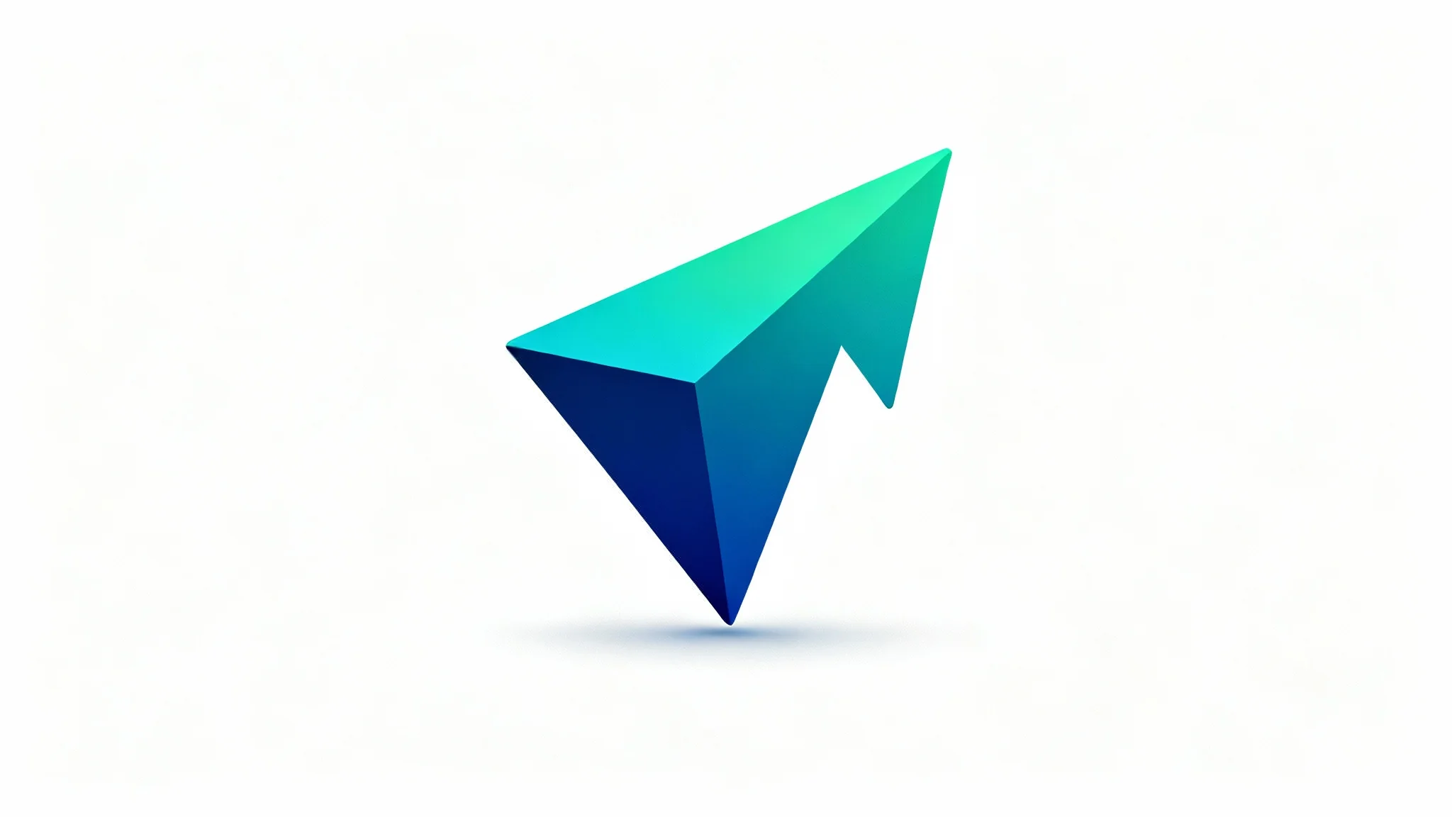 A modern, minimalist logo of an upward-pointing arrow in shades of teal and blue, symbolizing growth, presented on a clean white background.