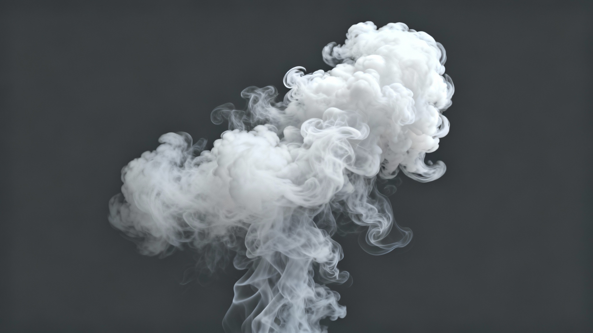 A dramatic, high-resolution image of a thick, swirling plume of white smoke against a dark background, illustrating a smoke overlay effect.
