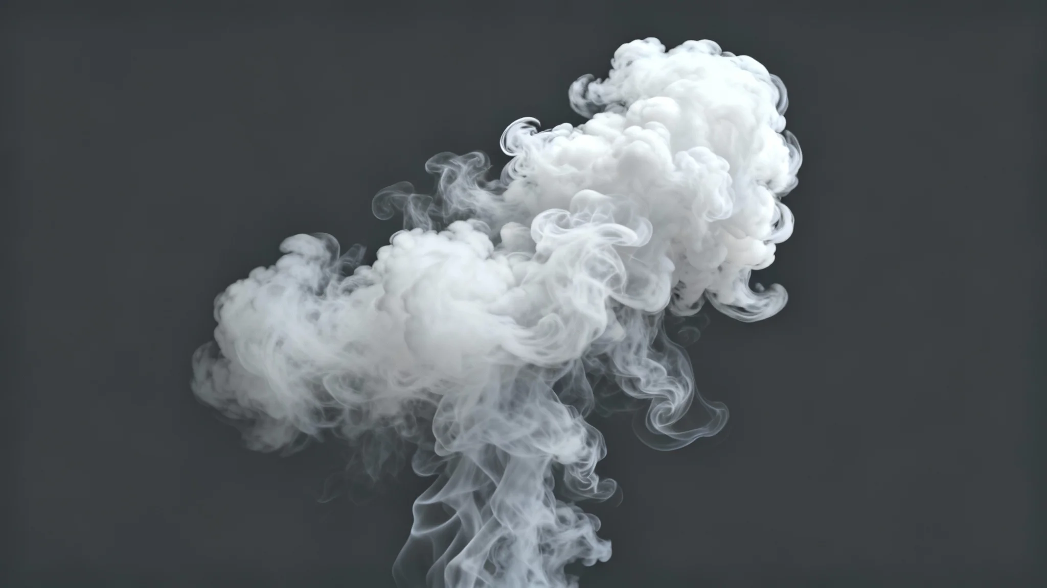 A dramatic, high-resolution image of a thick, swirling plume of white smoke against a dark background, illustrating a smoke overlay effect.