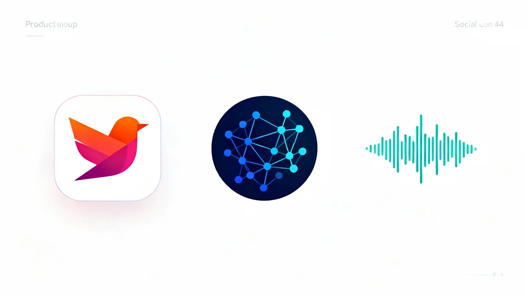 A collection of modern, stylized social media icons with vibrant gradients and clean designs, displayed against a white background.