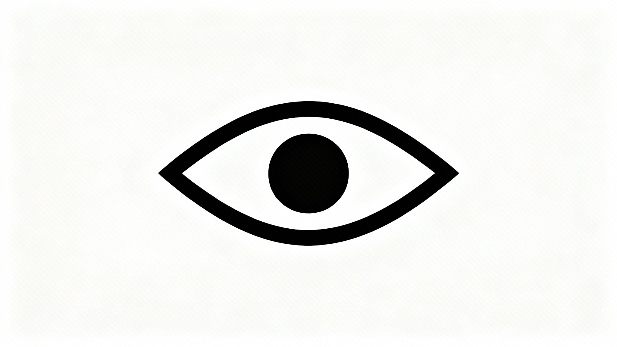 A minimalist eye logo design, featuring a single, clean black line forming an eye shape on a solid white background. The style is modern and professional.