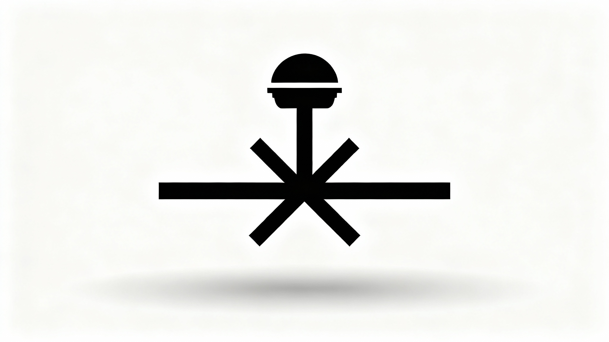 A black and white technical diagram symbol for a pneumatic ball valve, shown as a clean vector icon on a white background.