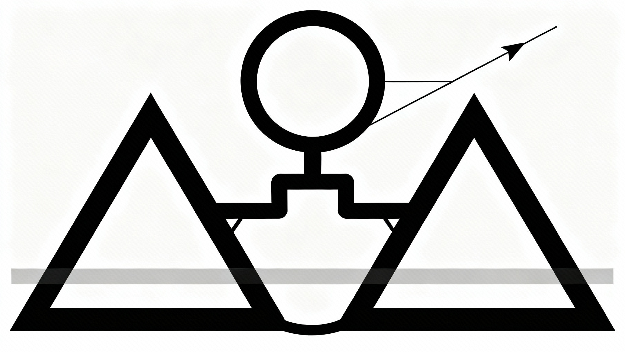 A technical schematic symbol of a pneumatic ball valve, shown in black and white. It features the standard P&ID representation for a valve with a pneumatic actuator.