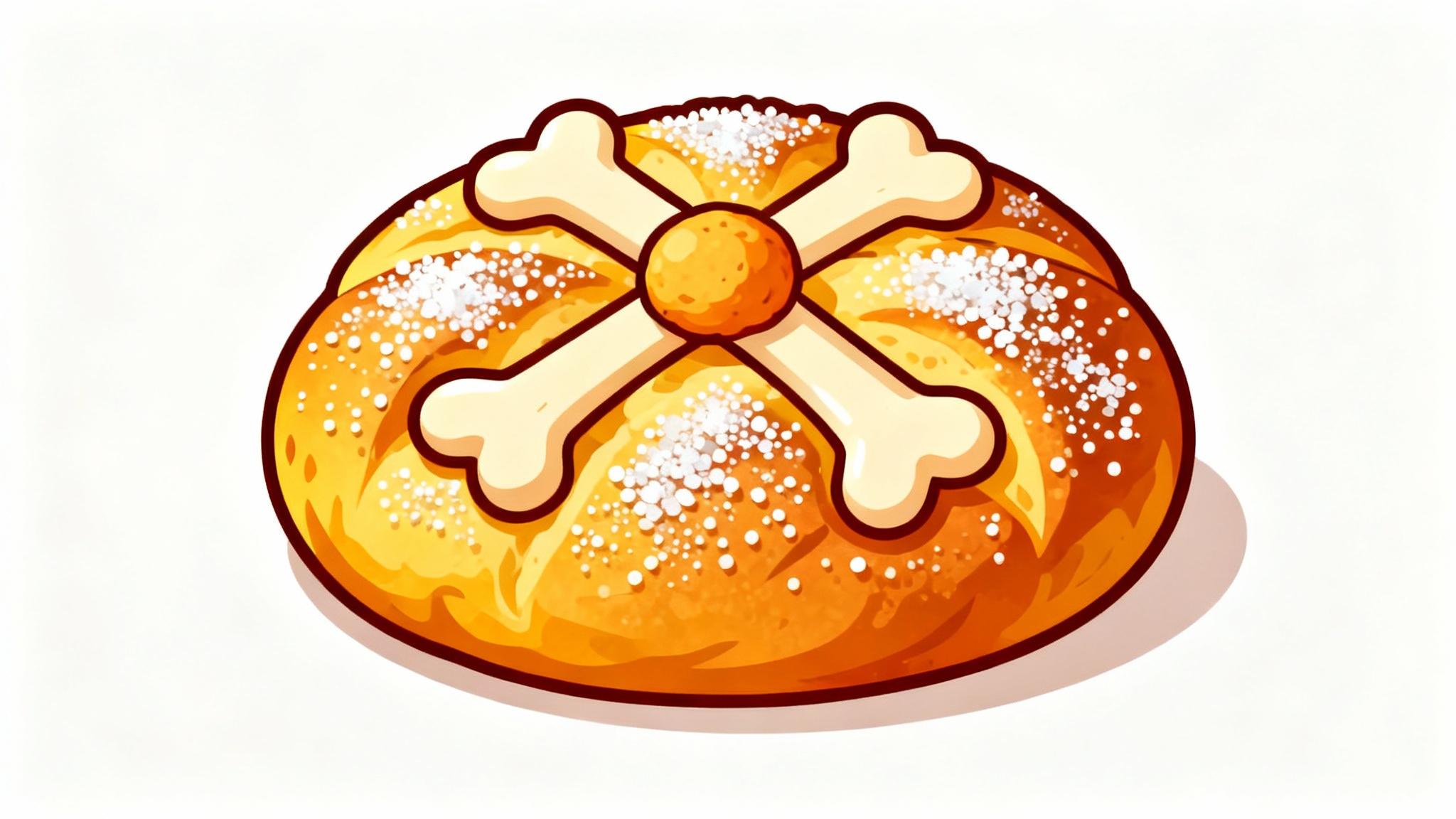 A collection of colorful Pan de Muerto clipart illustrations in a vector style, featuring the traditional sweet bread with bone-shaped decorations, isolated on a white background.