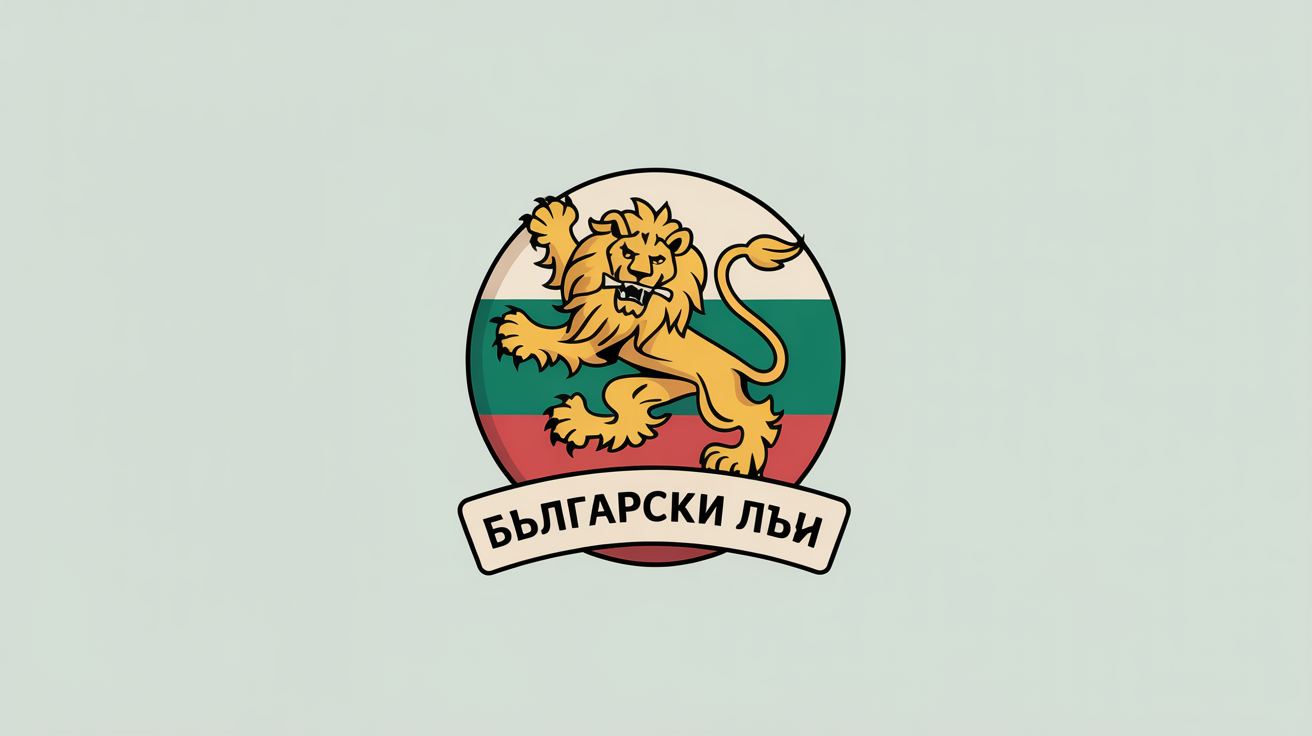 A professionally designed logo featuring a golden rampant lion inside a circular emblem with the colors of the Bulgarian flag (white, green, red), with the Cyrillic text 'Български Лъв' on a banner below.