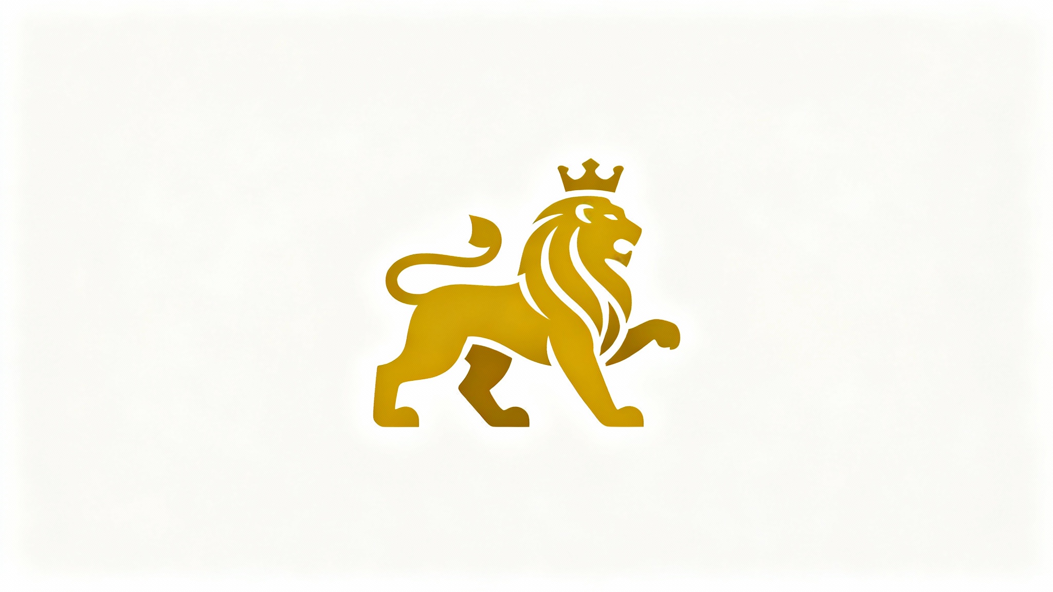 A modern logo design of a golden, crowned, rampant Bulgarian lion, presented on a clean white background.