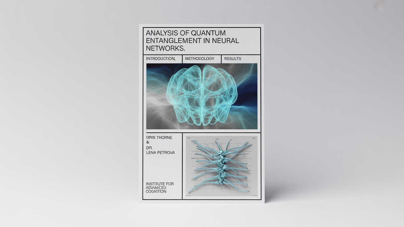 A professionally designed academic research poster mockup on a white background, detailing a study on neural networks with graphs, diagrams, and a clean, three-column layout.