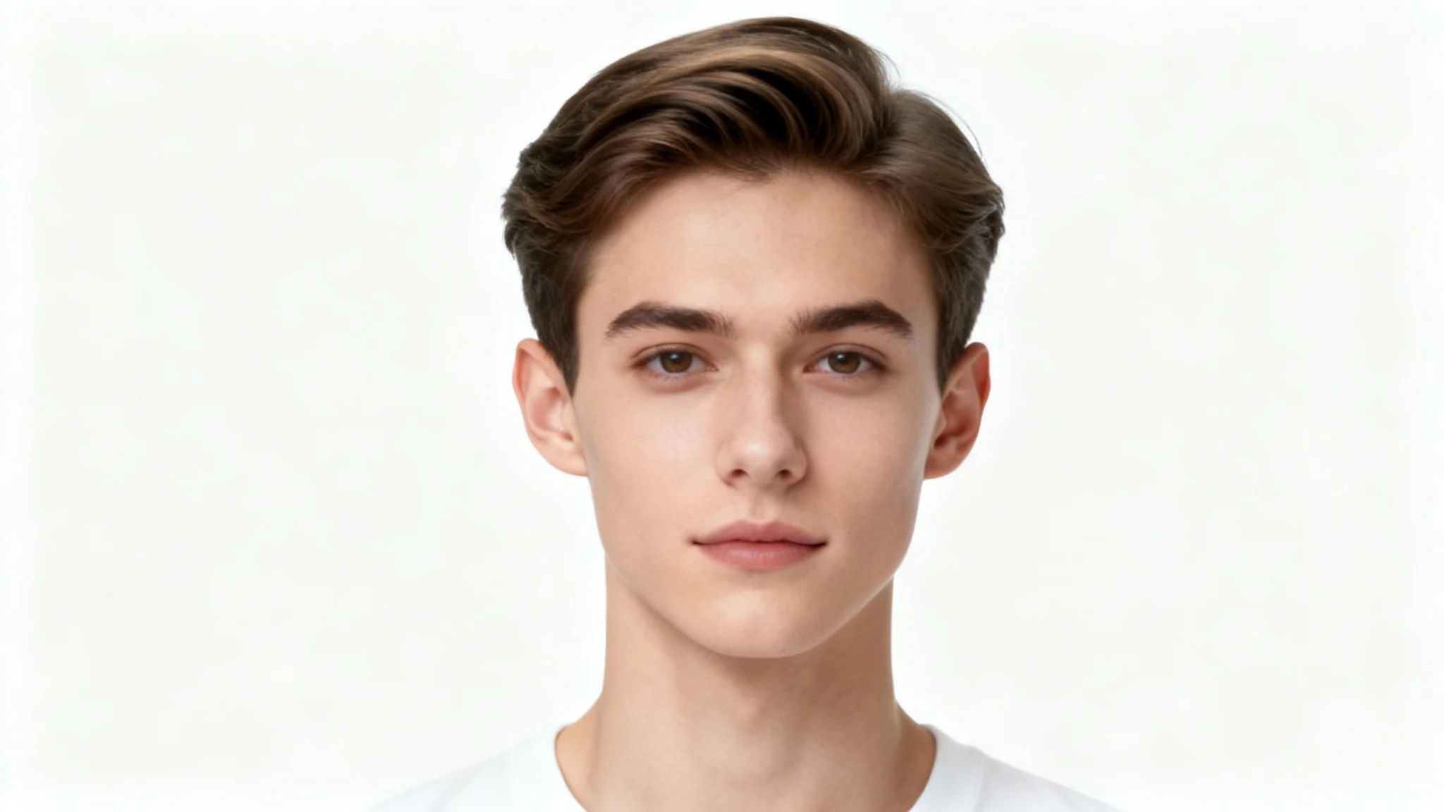 A professional headshot of a person, formatted as a perfect passport photo against a plain white background.