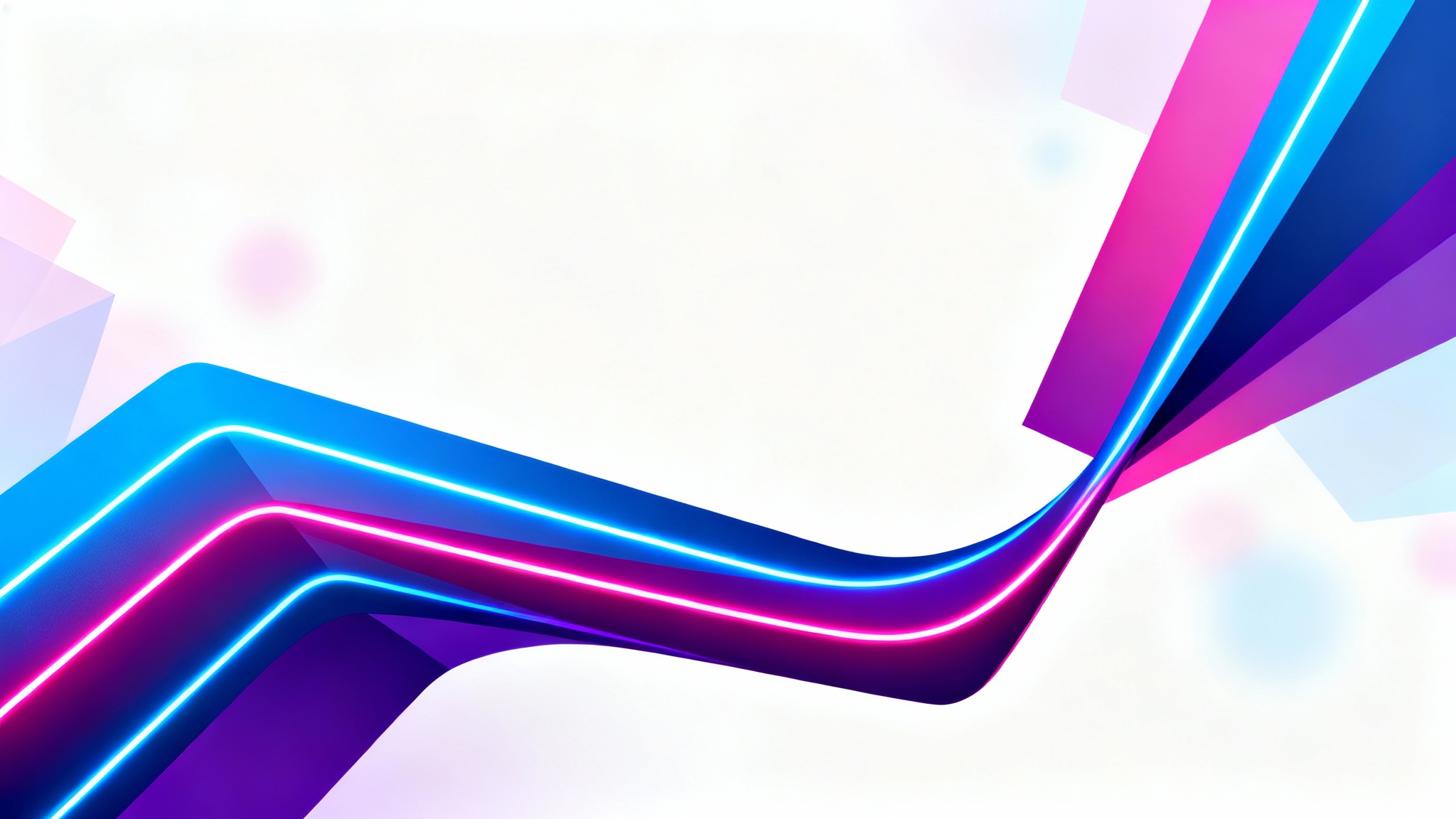 An abstract, futuristic YouTube cover background template with glowing blue and pink geometric shapes on a dark background, displayed on a white surface.
