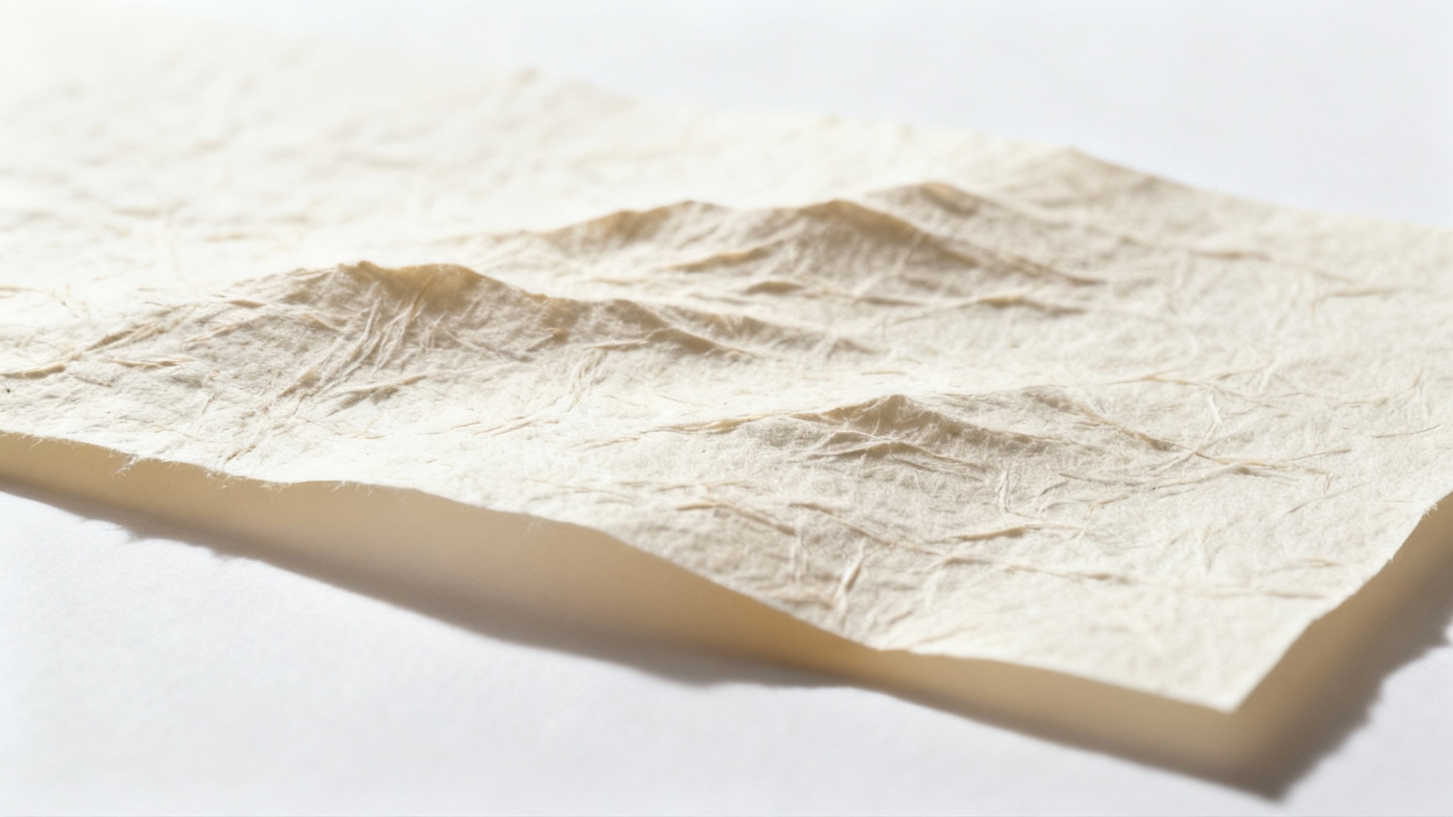 A close-up, high-resolution image of a textured paper background, showcasing its fibrous grain and warm, off-white color under soft lighting.