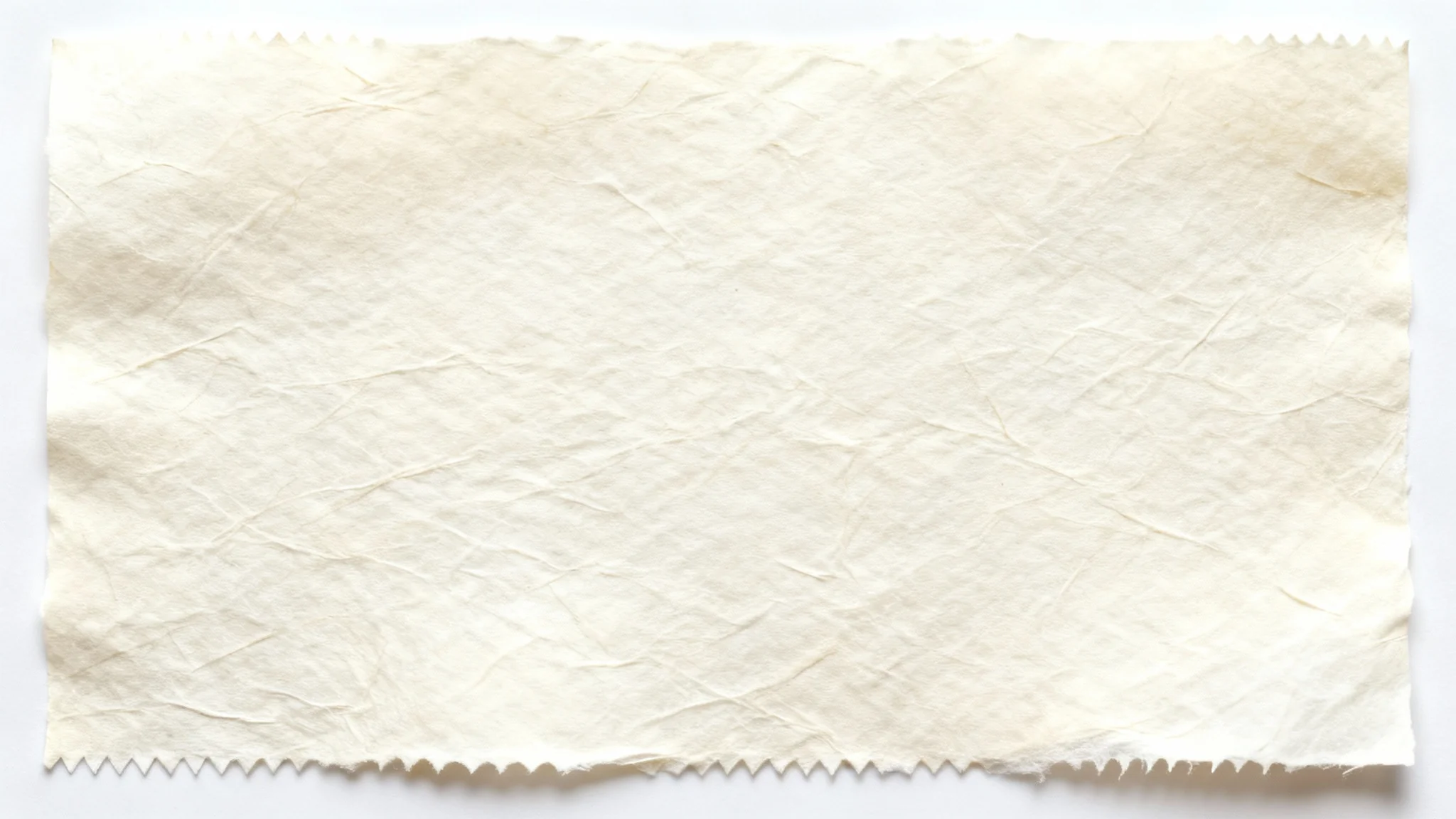 A detailed, close-up photograph of a sheet of textured, off-white paper, showing its fine fibers and natural grain, presented against a white background.