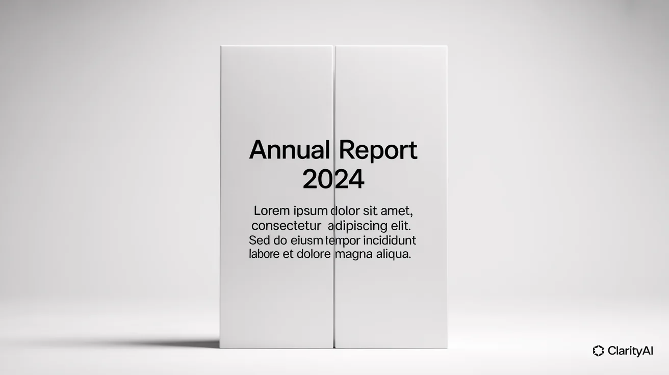 A visual representation of a blurry text fixer. A single document is shown, with the left half of the text completely blurred and unreadable, and the right half perfectly sharp and clear, reading 'Annual Report 2024'.