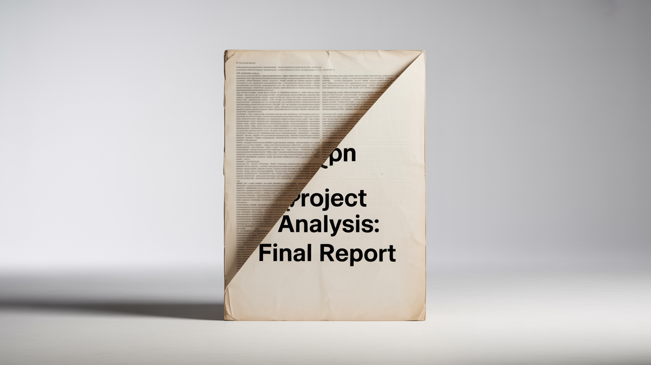 A close-up of a document diagonally split to show the effect of a blurry text fixer. One half shows unreadable, blurry text, while the other half shows the same text made perfectly sharp and legible.