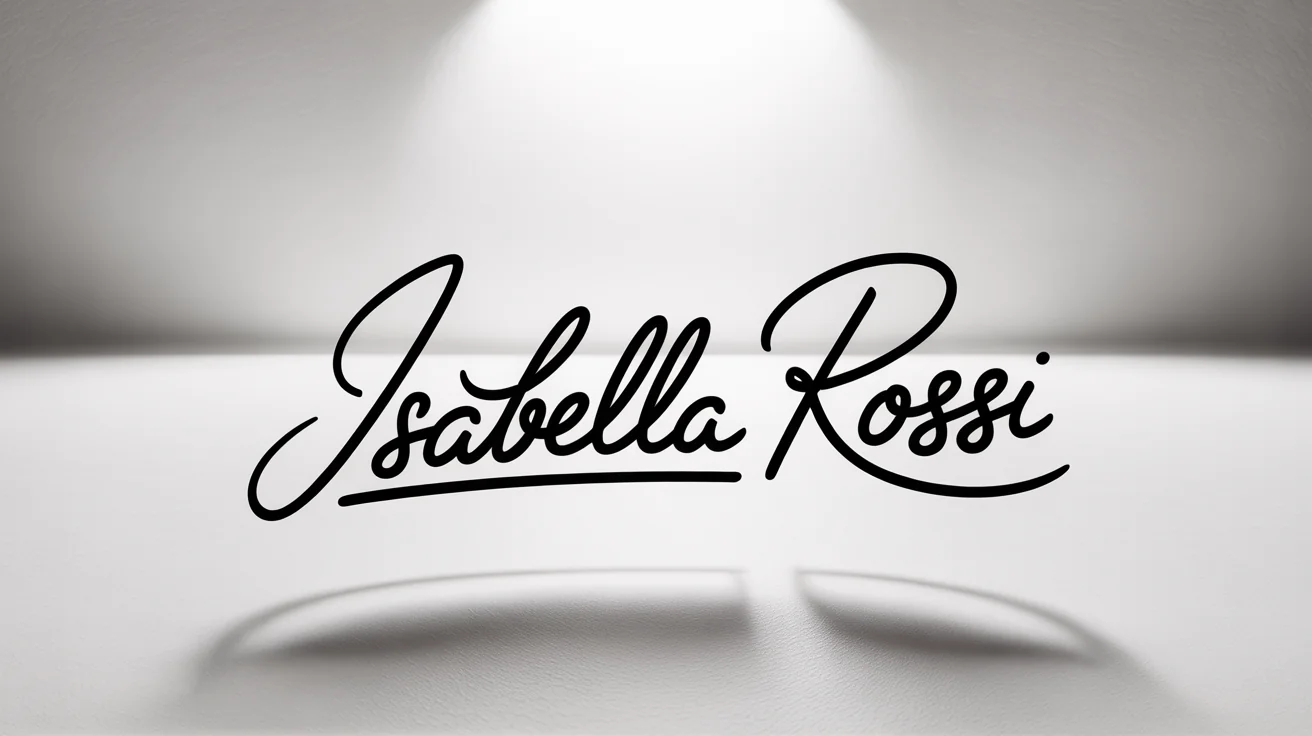 An elegant, handwritten signature of 'Isabella Rossi' in black cursive script, presented as a clean mockup on a white background.