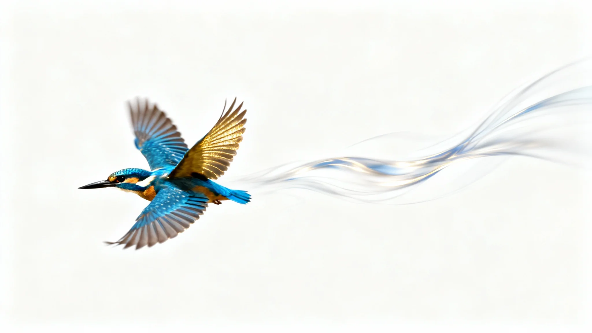 A conceptual image showing a static photo of a bird in flight transforming into a dynamic streak of motion blur, representing the conversion of an image to a video.
