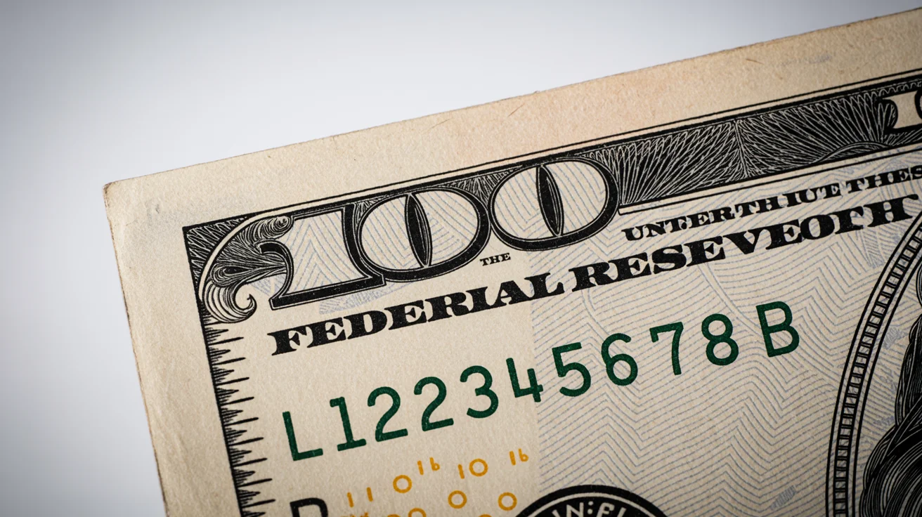 A close-up, macro photograph showing the detailed texture of a US dollar bill, with the fine lines of the engraving and the paper fibers clearly visible against a white background.