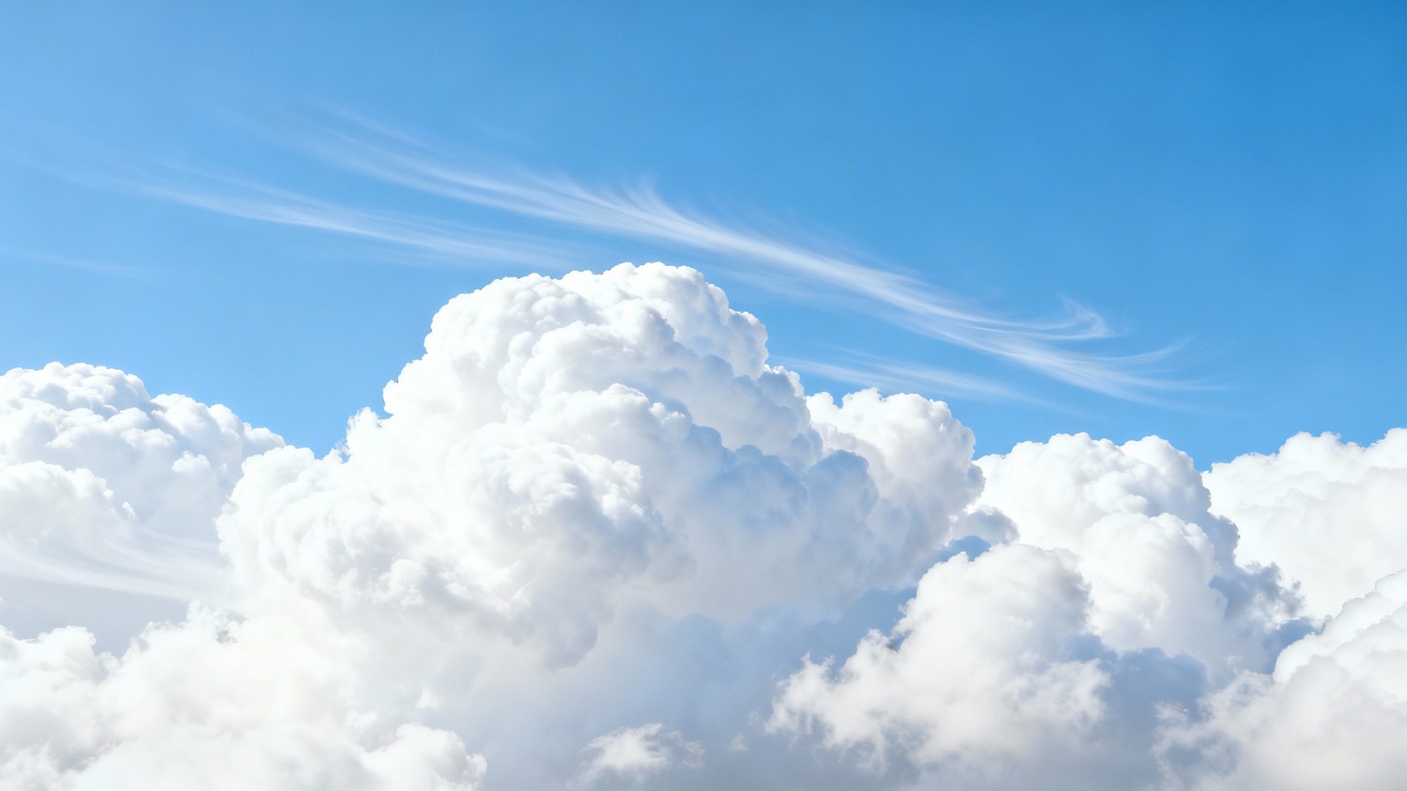 A photorealistic depiction of fluffy white clouds with a motion blur effect, suggesting a smooth, looping animation against a clear sky, presented on a white background.