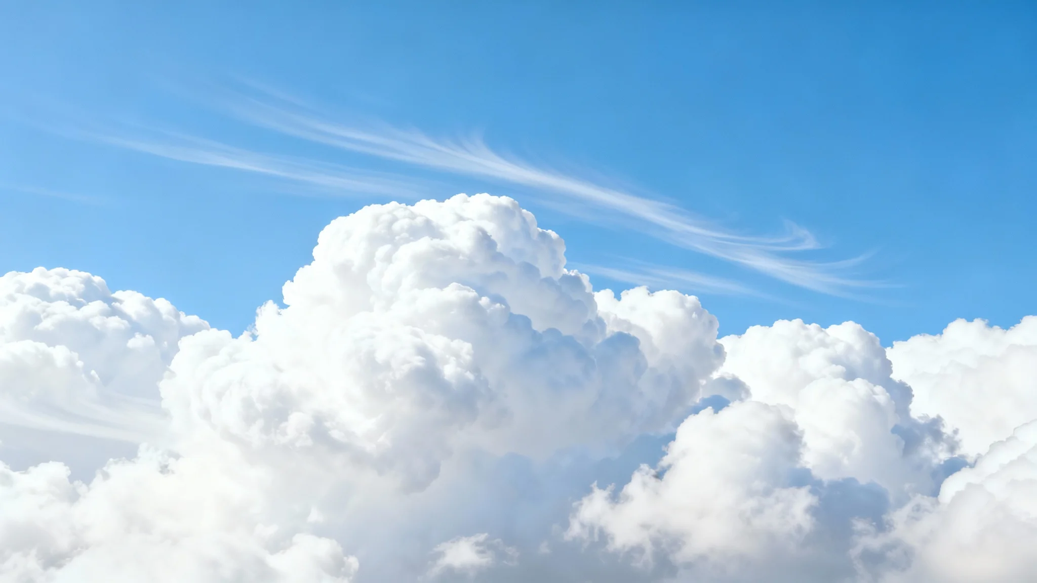 A photorealistic depiction of fluffy white clouds with a motion blur effect, suggesting a smooth, looping animation against a clear sky, presented on a white background.