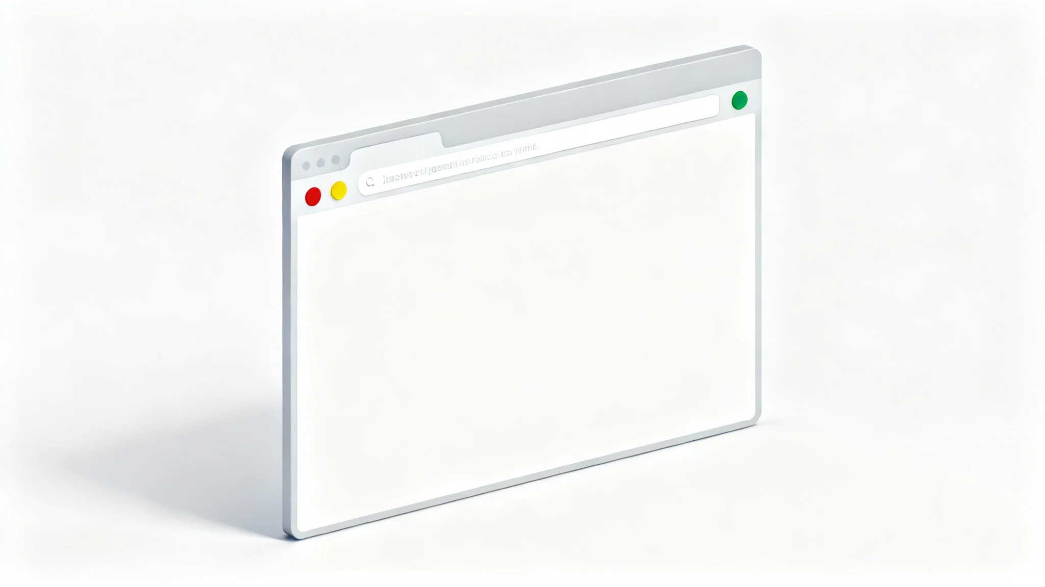 A clean and modern mockup of an empty web browser window with a light gray frame, shown against a plain white background.