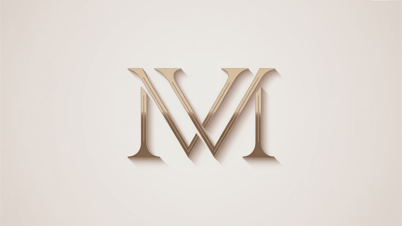 An elegant, minimalist logo of the letters 'M' and 'W' interlocking in a metallic gold finish, centered on a clean white background.
