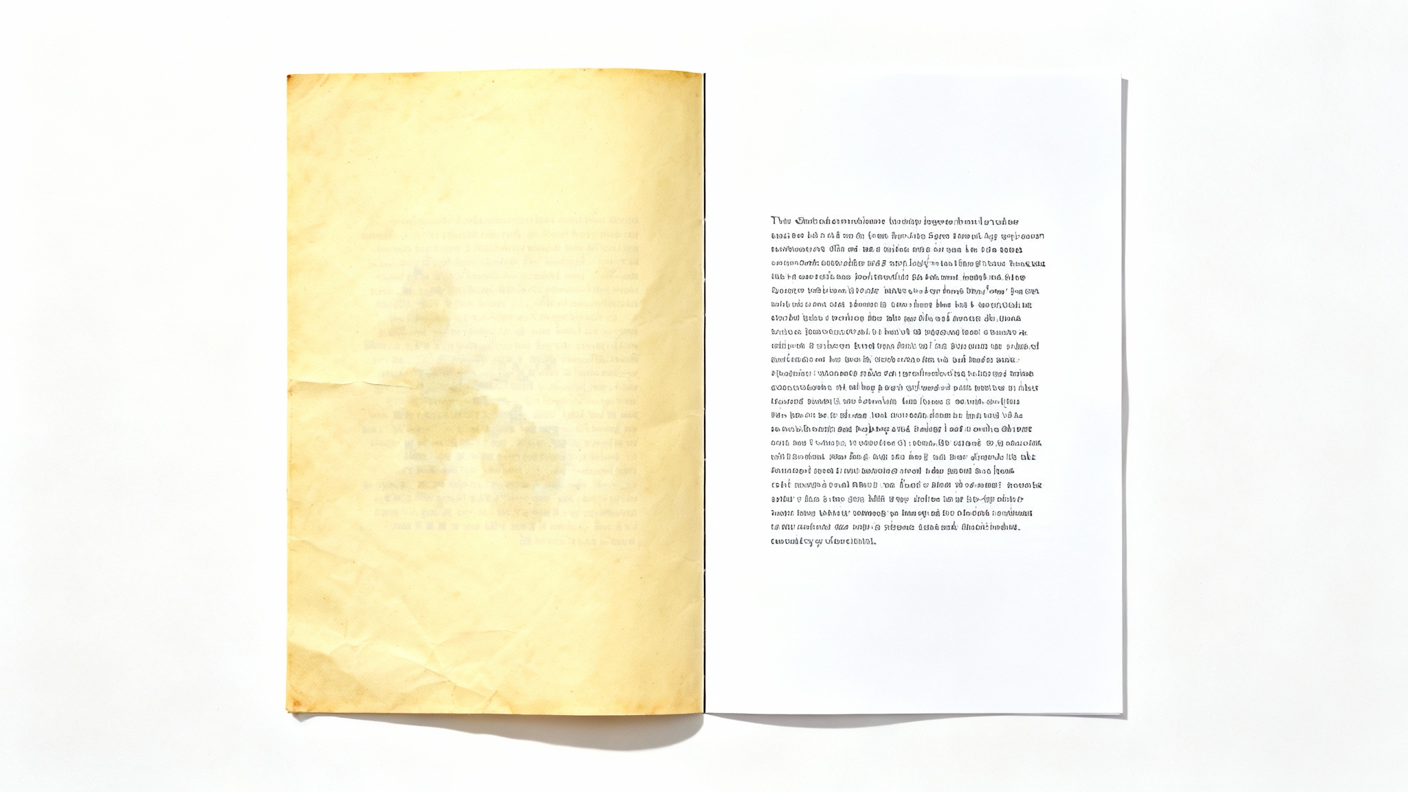 A side-by-side comparison on a single document showing the effect of image enhancement. The 'before' side is faded and blurry, while the 'after' side is crisp, clear, and easy to read.