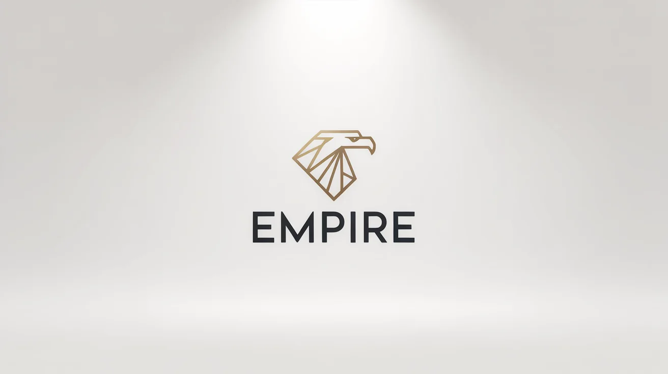A powerful logo for the brand 'EMPIRE', featuring a stylized golden eagle head icon above the brand name in bold black text, all centered on a white background.
