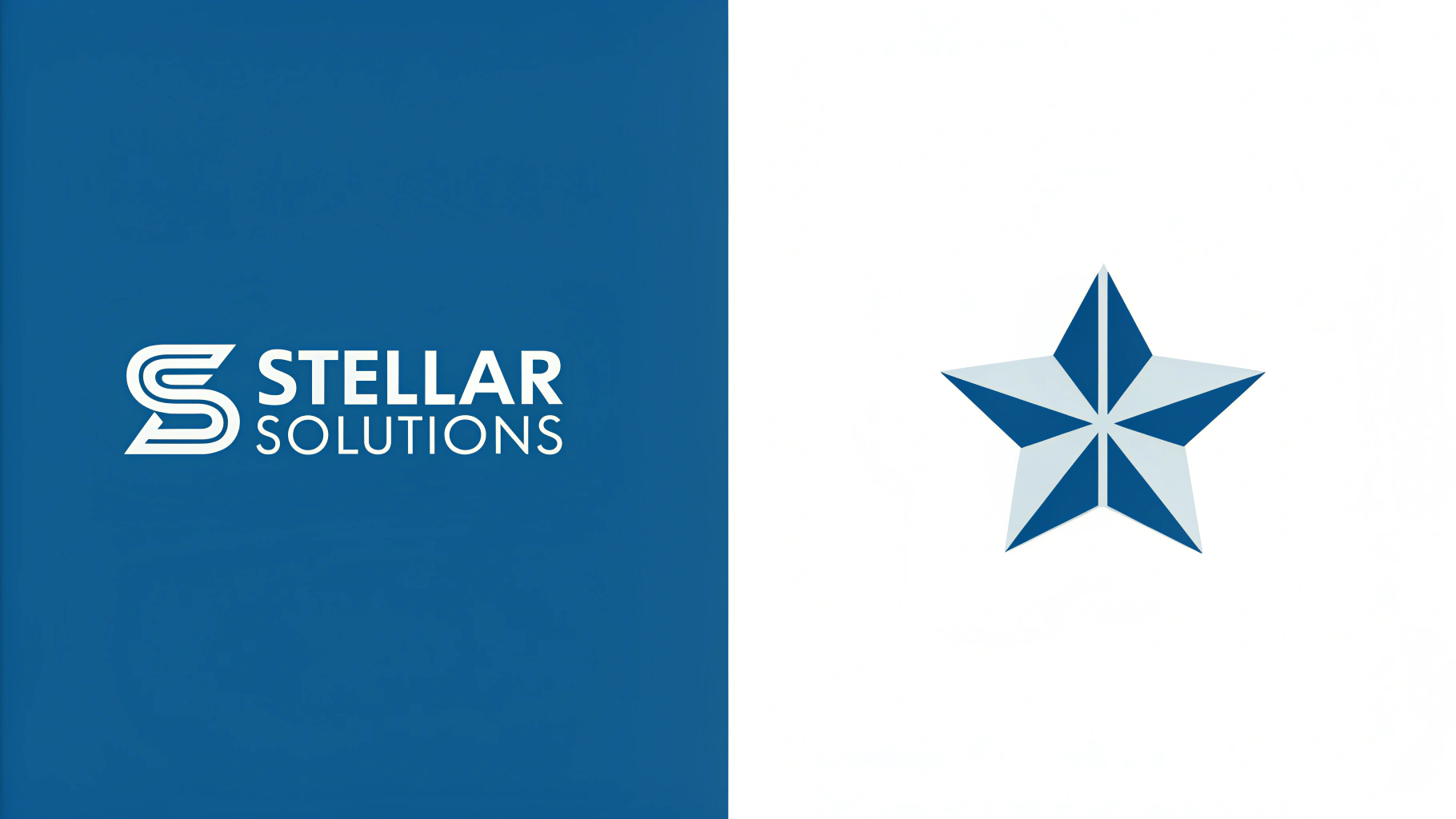 A graphic design concept image showing a logo for 'Stellar Solutions' with a star icon on the left, and the star icon extracted and shown by itself on the right, visually demonstrating the icon extraction process.
