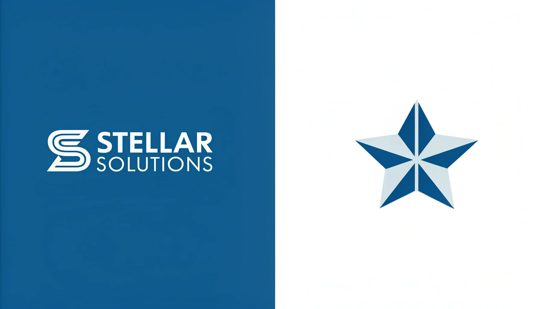 A graphic design concept image showing a logo for 'Stellar Solutions' with a star icon on the left, and the star icon extracted and shown by itself on the right, visually demonstrating the icon extraction process.