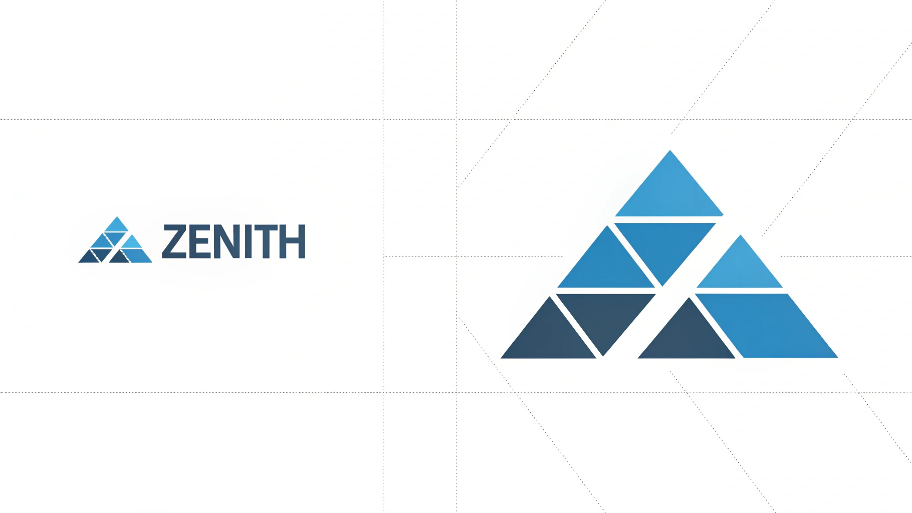 A graphic illustrating an icon being extracted from a logo. On the left is the full logo for a fictional brand 'Zenith' with a mountain peak icon. On the right, the mountain peak icon and the text 'Zenith' are shown as separate, extracted elements.