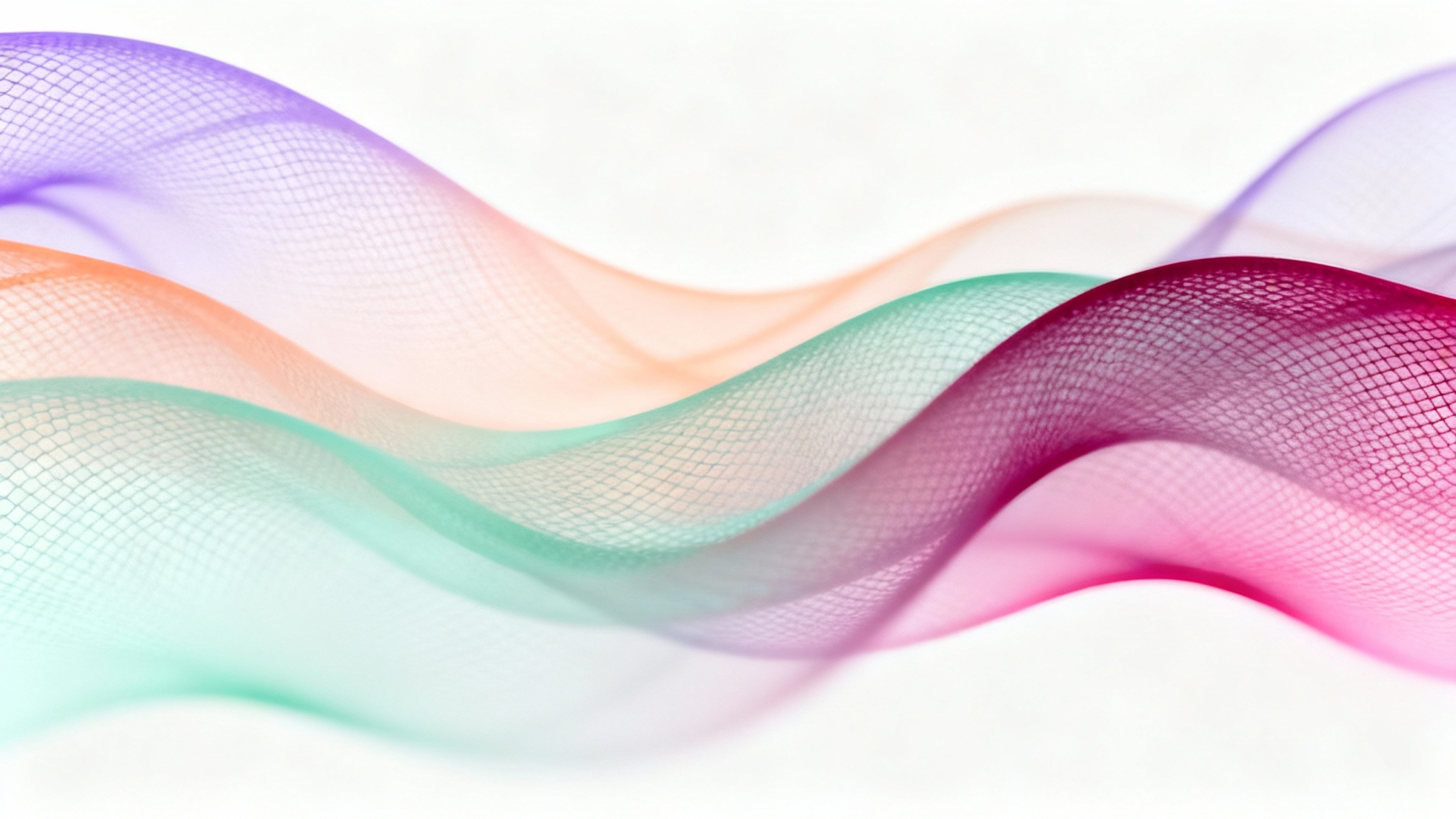 A vibrant and soft abstract mesh gradient featuring a smooth blend of purple, peach, and green colors, isolated on a clean white background.
