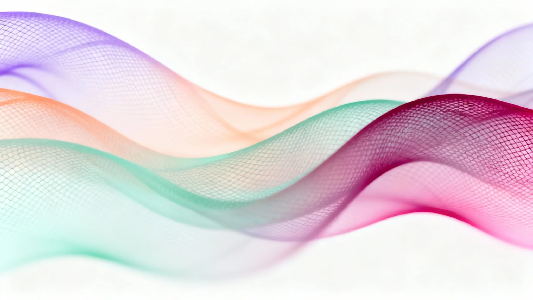A vibrant and soft abstract mesh gradient featuring a smooth blend of purple, peach, and green colors, isolated on a clean white background.
