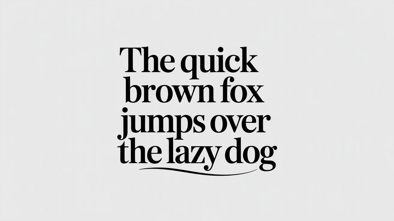 A font preview mockup showing the phrase 'The Quick Brown Fox Jumps Over The Lazy Dog' written three times, each in a different font style: serif, sans-serif, and script, all on a plain white background.