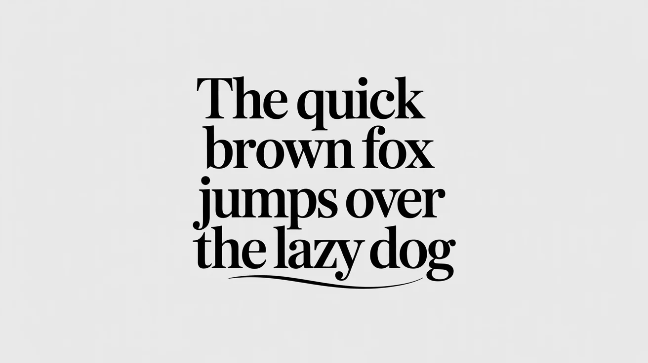 A font preview mockup showing the phrase 'The Quick Brown Fox Jumps Over The Lazy Dog' written three times, each in a different font style: serif, sans-serif, and script, all on a plain white background.