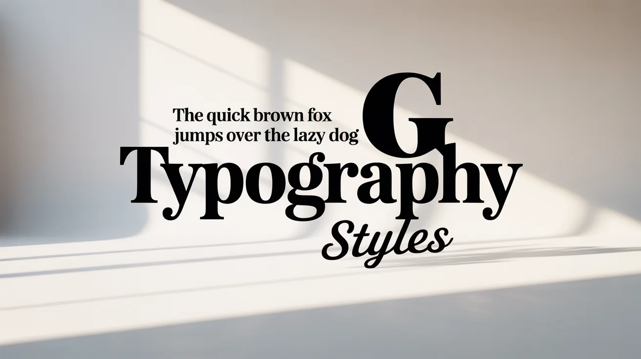 A visually dynamic composition of various words and letters in different font styles, including serif, sans-serif, and script, arranged on a clean white background to showcase font variety.