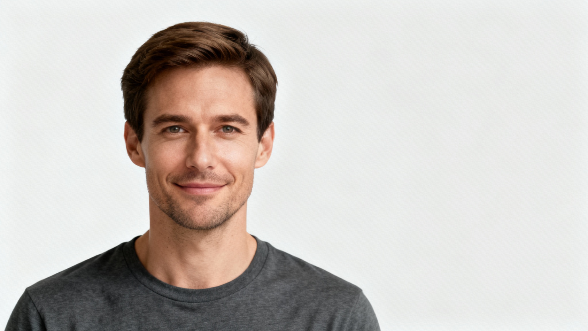 A professional, high-quality headshot photo of a man, perfect for a driver's license, shown against a plain white background.