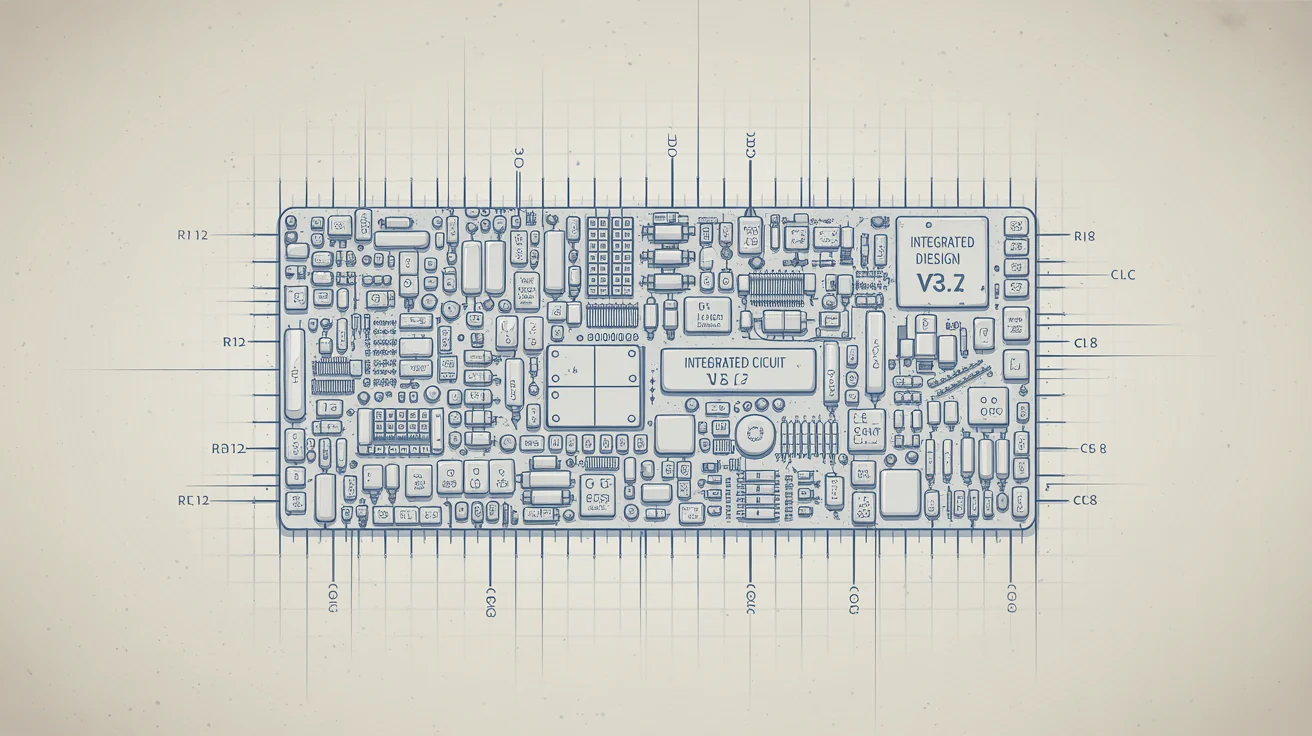 A professionally rendered, complex circuit diagram showing the final output of a design tool, with neat symbols, labels, and connections on a clean background.