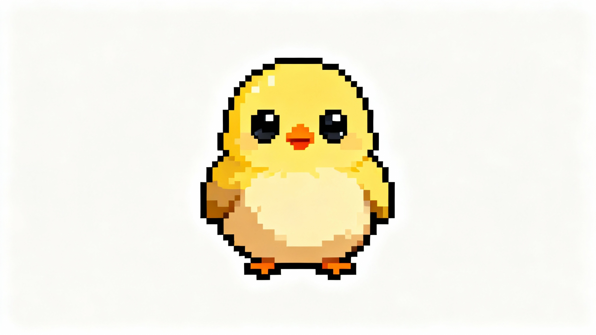 A cute pixel art sprite of a fluffy baby bird with big eyes, designed as a video game character, shown against a plain white background.