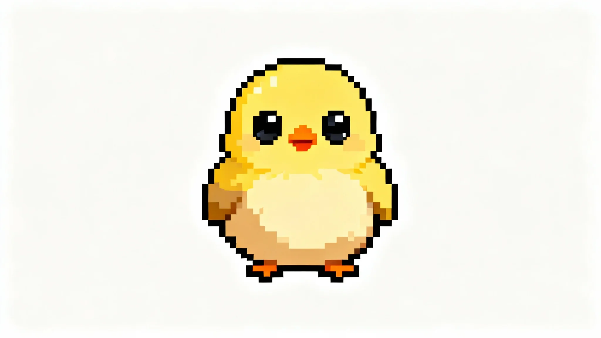 A cute pixel art sprite of a fluffy baby bird with big eyes, designed as a video game character, shown against a plain white background.